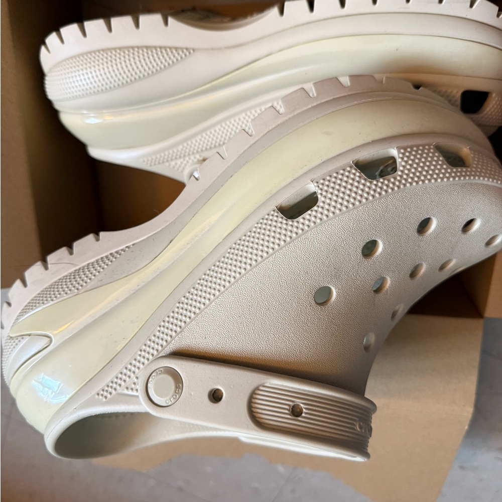 Cream Platform Clogs - Picture 2 of 3